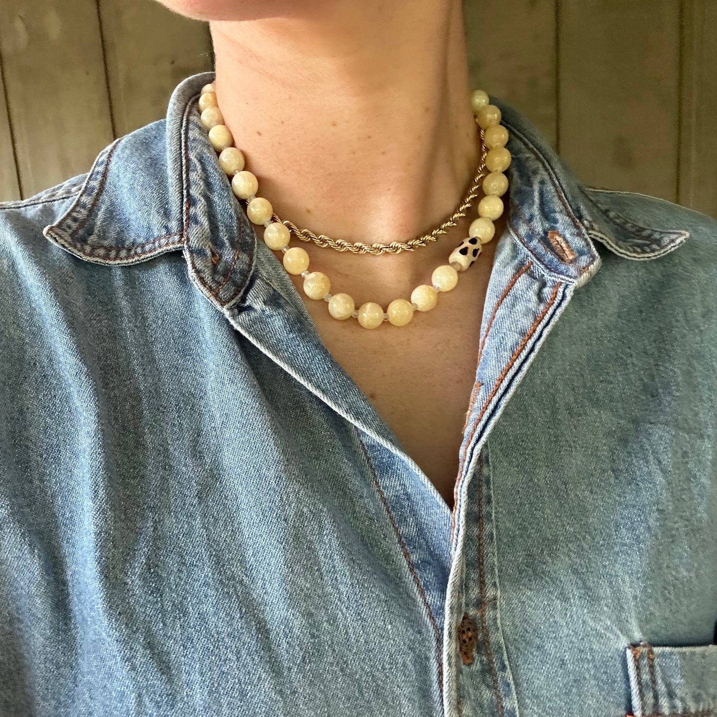 yellow jade + vintage glass