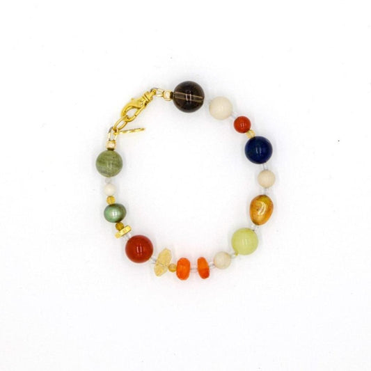 mixed gem + pearl - bracelet