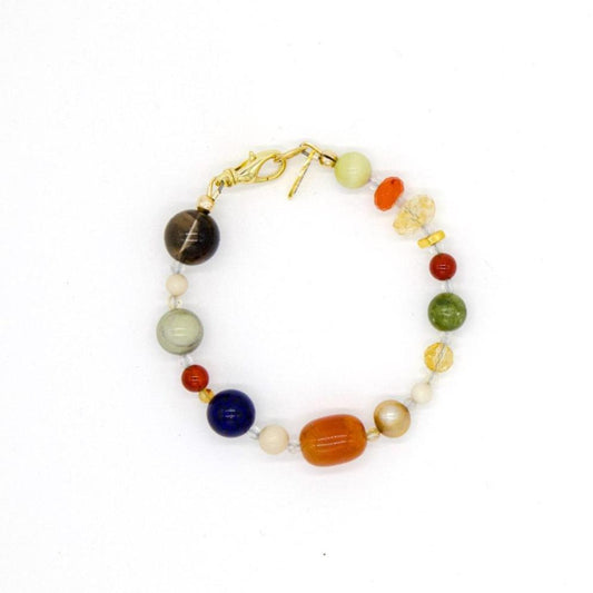 mixed gem + barrel carnelian - bracelet