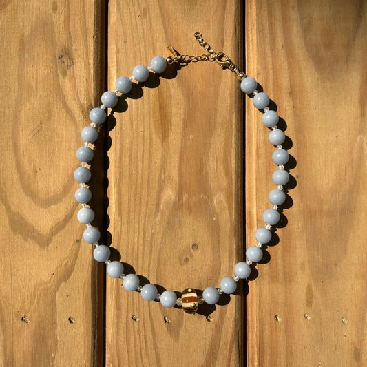 blue angelite + vintage glass