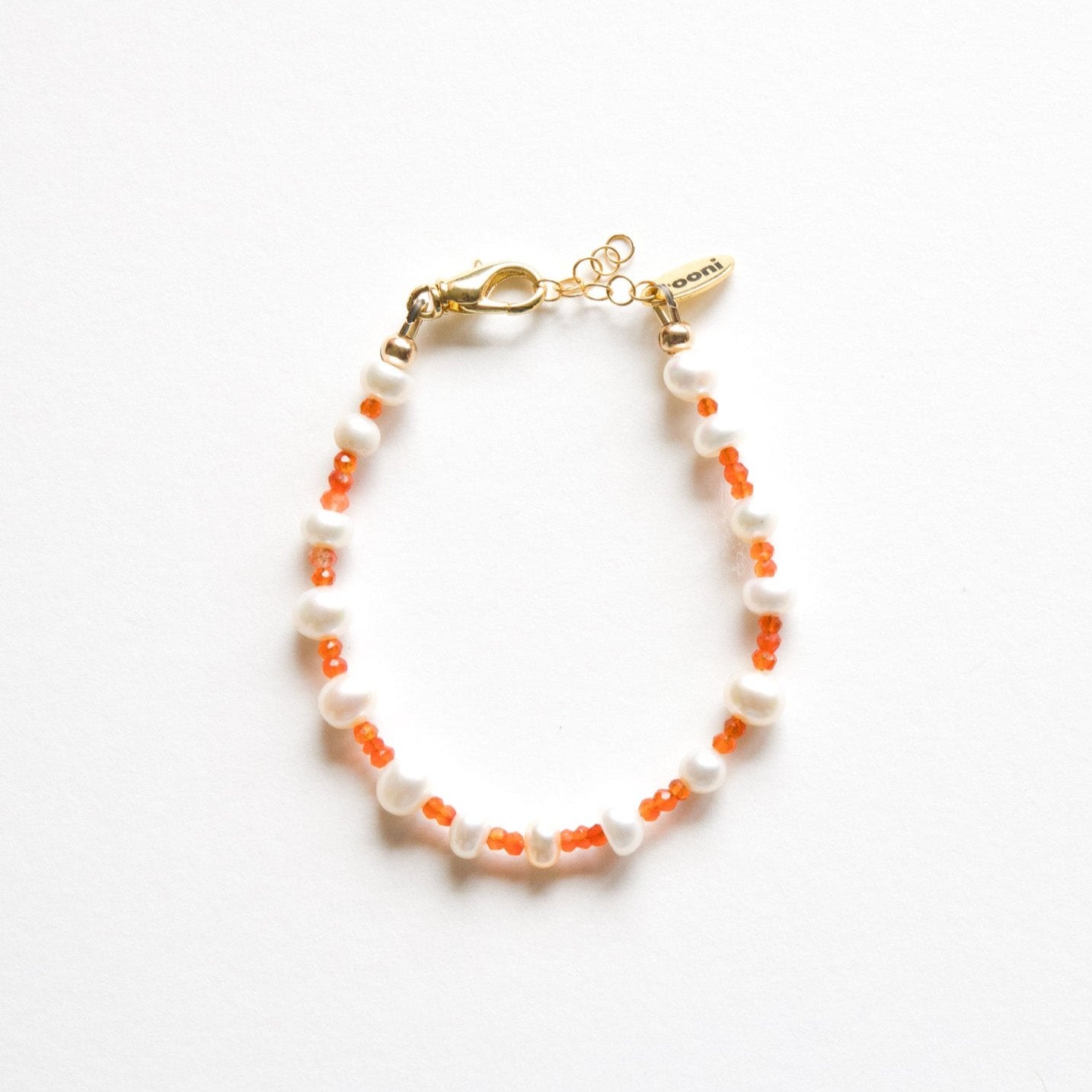 freshwater pearls + orange sapphire - bracelet