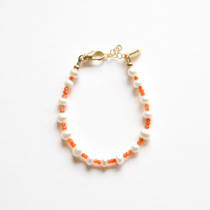 freshwater pearls + orange sapphire - bracelet