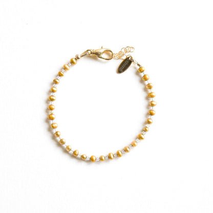 gold pearls + citrine - bracelet