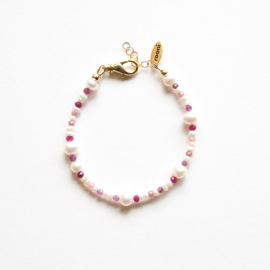 pearls + rubies - bracelet